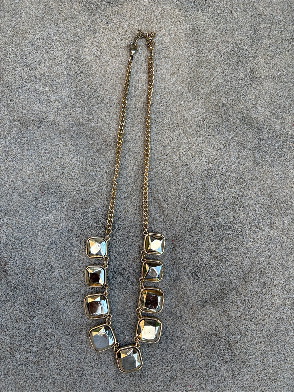 Elegant Gold-Tone Squares Necklace